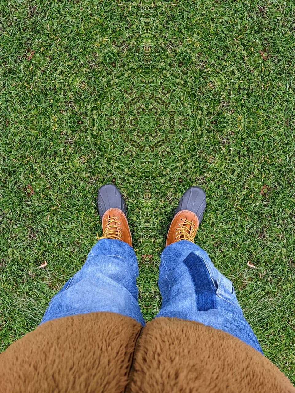 Legs over Mandala Grass