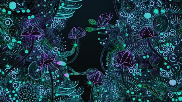 Branching Cyan and Violet Tendrils
